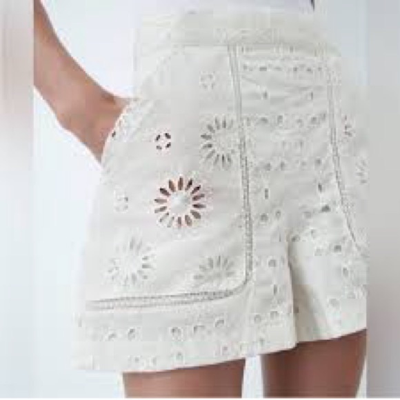 Zara eyelet embroidery white matching set XS. Wore once. Like New - Picture 8 of 8